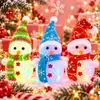 Muñeco de Nieve Navideño Brillante Adornos Navideños Muñeco de Nieve de Cristal Brillante y Colorido Muñeco de Nieve de Grano de Arroz