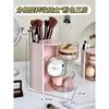 Caja de almacenamiento para borlas de maquillaje giratoria a prueba de polvo, escritorio de tocador, huevo de belleza, cojín de aire, lápiz labial, tubo/soporte de almacenamiento para brochas de maquillaje