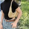 2023 Nuevo Bolso de Lentejuelas de Diseño Nicho para Niñas Celebridad de Internet Bolso de Hombro de Malla Metálica Cremallera Creciente Bolso Sobaco