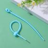 Cuerda de goma suave de almacenamiento autoblocante de dibujos animados diy llavero brida de silicona brida para cable de color se puede reutilizar