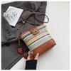 Bolso de Hombro Tejido Arcoíris para Mujer 2026 Verano Nueva Moda Simple Casual Moderno Bolso de Hombro Bolso Cruzado de Gama Alta