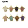 Wt-P2015 Formato de Tartaruga Pequena Fofo e Único Pedra Preciosa Colorida Pingente Pequeno Banhado a Ouro 18K Joias Artesanais DIY