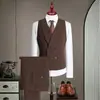 Chaleco de Traje de Doble Botón para Hombre de Lana Tencel Lyocell con Cuello Chal para Padrinos de Boda
