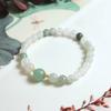 Pulsera de Jade Seda Dorada de Xinjiang Tianshan Verde para Hombres y Mujeres, Pulsera Collar Multicírculo Color Jade Flor Flotante Tipo Hielo, Suministro para Transmisión en Vivo