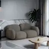 Sofá de tecido técnico para casas pequenas, adequado para quarto e sala de estar, sofá de tecido de dois lugares moderno e estiloso estilo creme