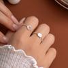 Anillo Abierto de Plata Esterlina S925 Cabeza de Pan Lujo Ligero Fresco Nicho Accesorio Versátil Anillo Baguette Croissant