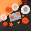 Molde de silicona con forma de hoja de arce y calabaza tridimensional para bricolaje de Halloween, molde de simulación de vela de aromaterapia para decoración de pastel de calabaza
