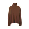 Venta al por mayor transfronteriza europea y americana Moda en prendas de punto 100% cachemira pura Suéter de cuello de pelo de moda Camiseta interior Top