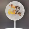 Cartão de feliz aniversário cartão de bolo de aniversário plug-in de acrílico para bolo bandeira vermelha da rede ornamentos de decoração de bolo