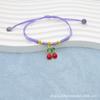 Año del Zodíaco Cuerda Roja Pulsera de Pareja Femenina DIY Pulsera de Fresa Cereza Trenzada Mejor Amigo Regalo Estudiante Joyería