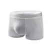 Liquidação de Roupa Íntima Masculina Canelada, Cuecas Boxer de Algodão Cor Sólida, Cuecas de Quatro Cantos Listradas para Jovens, Modelagem Solta, Tamanho Plus
