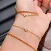 Pulsera de Cuerda Roja de la Suerte de Doble Capa de Plata S925 para Mujer, Nuevo Estilo Chino Tendencia Nacional Brazalete Tejido Apilado de Circonita Accesorio de Joyería