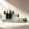 Botellas personalizadas de PETG para set de cuidado de la piel, botella dispensadora de spray con bomba para loción de 30 ml, botella de crema de 50 g con base de gota de agua