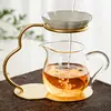 Infusor de té sin perforaciones, infusor de té de taza de ceremonia de alta gama, separador integrado de té y agua, filtro de piedra mineral, soporte para preparar té