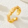 Anillo Abierto de Forma Geométrica Irregular de Alta Gama Dibujado a Mano Moda Anillo de Lujo Ligero Anillo para el Dedo Índice de Mujer