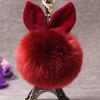 Pingente de Bolsa Chaveiro de Bola de Pelo Coelho Sintético Pingente para Carro Pingente de Bola de Pelo Chaveiro de Pelúcia Feminino
