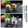 304 Aço Inoxidável Tempero Jar Combinação Set Estilo Coreano Comercial Caixa de Tempero Dourado Jarra de Tempero Pimenta Óleo Salt Jar