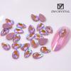Nuevo color moca púrpura loto uña diamante de forma especial color gelatina diamante plano uña joyería DIY uña Pedrería