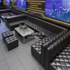 Sofá Customizado para KTV Comercial, Assento de Booth de Luxo Leve, Sala Privada de Lounge de Bar, Mesa de Centro em L ou U, Sofá de Canto para Bistrô