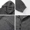 Cárdigan con Capucha Suéter de Punto para Hombre Ropa de Abrigo Otoño Invierno Piel de Nutria Marina Suave y Esponjoso Estilo Old Money Holgado Tejido de Punto Otoño Invierno