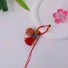 Llavero de Nudo de Diamante Graduado de Hortensia Exquisito Tejido a Mano Colgante Anti-Pérdida para Bolso Adorno de Borla Colorida