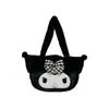 Nuevo bolso de hombro de felpa de gran capacidad para mujer, nuevo bolso de mano de Kuromi, bolsa divertida de dibujos animados, venta al por mayor de Sanrio