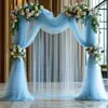 Cortinas y Visillos de Gasa de Alta Calidad Transfronterizos para Decoración de Espacios de Bodas al Aire Libre, Fondos, Arcos de Boda y Tejido de Malla