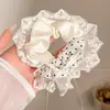 2026 Novo Estilo Estilo Floresta Elástico Alto Prendedor de Cabelo com Laço Preguiçoso, Corda de Cabelo para Rabo de Cavalo em Tecido de Renda para Mulheres