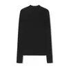 ¡Lana merino! Top de punto de hilo Yangzi sin costuras alemán, cuello medio alto de otoño, capa interior ajustada para mujer