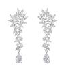 Pendientes de boda personalizados de estilo europeo y americano, pendientes de gota de circonita con incrustaciones de cobre de alta calidad, venta directa al por mayor de fábrica