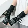 Ventas Directas de Fábrica Guantes Estilo Europeo y Americano Mangas Súper Geniales con Hebilla Metálica para Hombres y Mujeres Cos Dark Punk Protector Solar Mangas para Manos Tendencia Ins