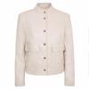 Versión Coreana Dama Socialité Transfronteriza Moda Chic Coreana Chaqueta de Motociclista de Cuero Chaqueta Elegante de Cuero Sintético de un Solo Botón