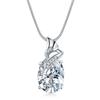 Collar de Zirconia Ovalado Kerastase Forma de Huevo Colgante de Oro Blanco 13*18 para Mujeres Simple Europeo y Americano Nuevos Accesorios de Joyería