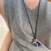 Colar com pingente minimalista popular com design exclusivo de nicho, corrente para suéter, sensação de luxo leve e alta qualidade, acessório versátil