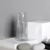 Jarrón de Vidrio con Patrón de Glaciar Sencillo para Sala de Estar Mesa de Comedor Flores Hidropónicas Decoración de Rosa Lirio Jarrón Transparente
