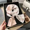 Lenço listrado preto e branco decorativo seda artificial lenço quadrado longo simples com lenço de camisa profissional lenço fino