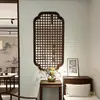Estética de Sala de Té con Ventanas Pequeñas Estilo Canción, Biombo de Madera Maciza Estilo Chino Nuevo, Reja de Entrada a Sala de Estar, Diseño de Paisaje, Personalizable