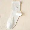 Calcetines para Mujer Estilo Japonés Lindos Dibujos Animados Patrón Fresco Hilo Calcetines de Caña Media Versión Coreana Tendencia Estilo Universitario Calcetines Largos de Malla