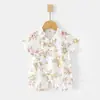 Mameluco de Verano para Bebé de Manga Corta Bata de Gasa Ultra-Delgada de Algodón Puro para Bebé Ropa con Aire Acondicionado para Niños Ropa para Gateo de Recién Nacidos