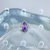ASTMF-13 Aleación de Titanio Superficie Brillante Tridimensional Pendientes de Botón Forma de Gota de Agua Titanio G23 Rosca Interna Pendiente de Labio de Circonita Joyería para Piercings