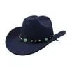 Aliexpress Amazon Nuevo Sombrero de Jazz para Hombre y Mujer Ala Ancha Sombrero de Copa Sombrero de Vaquero Sombrero de Copa Plana de Lana Yzd119