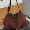 Bolso Baguette de Axila para Mujer de Alta Gama 2024 Nuevo Bolso de Hombro de Mano Simple de Terciopelo Niche para Mujer de Piel Vacuna Escarchada
