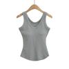 699-25 Primavera Nuevo Estilo Europeo y Americano Sexy Chica Caliente Básico Cuello en V Cintura de Hormiga Camisola Moldeadora