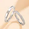 Anéis de Casal para Homens e Mulheres, Design de Nicho Moderno, Anéis de Par de Zircônia Luxuosos da Moda, Anéis Abertos Ajustáveis, Anéis de Diamante Atacado