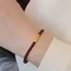 Brazalete de Granate Rojo Vino Auténtico Natural Plata S925 Accesorios de Carpa Brazalete Diseño de Lujo Ligero de Alta Calidad Brazalete Venta al por Mayor