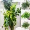 Plantas Verdes Flores Artificiales Hierba Aspargo Colgante Decoración de Fondo de Arte Floral para Bodas Flores Falsas Estilo Bosque Escenario de Boda Arreglo Floral