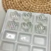 Acrílico UV Transparente Corazón Ondulado Estrella de Cinco Puntas Flor de Ciruelo Agujero Recto Cuentas Hechas a Mano DIY Cadena para Teléfono Móvil Accesorios de Joyería