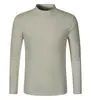 Camiseta Térmica de Capa Base para Otoño e Invierno, Terciopelo Alemán, Cálida, Cuello Medio Alto, Color Sólido, Cómoda, Casual, Manga Larga, Camiseta de Capa Base 280g
