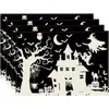 Manteles individuales de lino con temática de Halloween, diseño de estampado de fantasmas de Amazon, manteles decorativos para restaurantes, resistentes al calor, serie transfronteriza