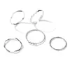 Anillo de moda de personalidad simple y creativo, superventas transfronterizo, estilo Ins, conjunto de 5 piezas, anillo de banda curva, ventas directas de fábrica al por mayor